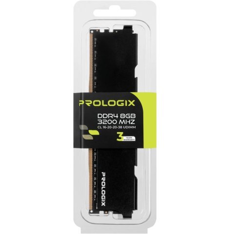 Модуль памяти для компьютера DDR4 8GB 3200 MHz Black Prologix (PRO8GB3200B4) - Нулевой остаток (Feed)  - Нулевой остаток (Feed)
