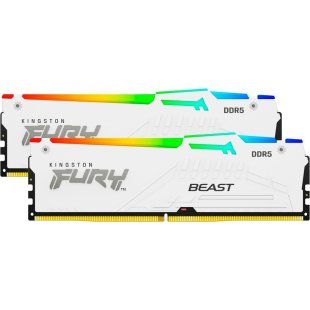 Модуль памяти для компьютера DDR5 32GB (2x16GB) 5200 MHz Beast White RGB Kingston Fury (ex.HyperX) (KF552C36BWEAK2-32)