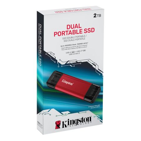 Накопитель SSD USB Type-C 2TB Dual Portable Kingston (SPSD/2TB) - Внутренние SSD  - Внутренние SSD 