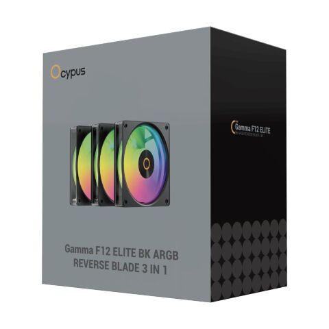 Кулер для корпуса OCYPUS GAMMA F12 ELITE BK A (GAMMA-F12-BK3AM01E-GL) - Вентиляторы к корпусам  - Вентиляторы к корпусам 