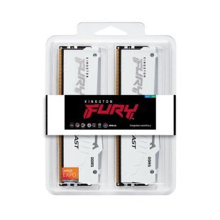 Модуль памяти для компьютера DDR5 32GB (2x16GB) 6400 MHz Beast White RGB XMP Kingston Fury (ex.HyperX) (KF564C32BWAK2-32)
