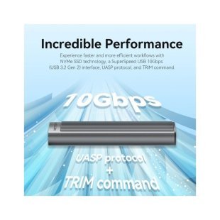 Карман внешний Vention SSD M.2 (NVME) M-key USB Type-C 3.2 10Gbps Heat Sink Aluminum (KPKH0)