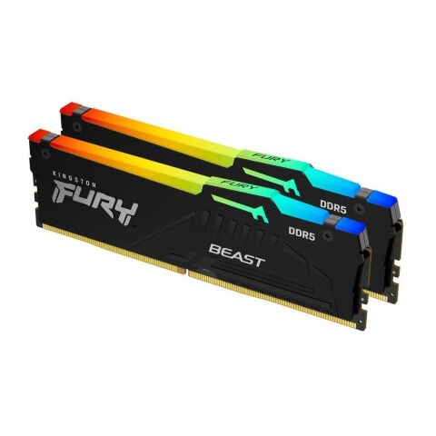 Модуль памяти для компьютера DDR5 64GB (2x32GB) 5600 MHz Beast RGB Kingston Fury (ex.HyperX) (KF556C36BBEAK2-64) - Модули памяти для компьютера  - Модули памяти для компьютера 