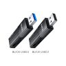 Считыватель флеш-карт HOCO USB3.0 to microSD, microSDHC, microSDXC, SD, SDHC, SDXC, HB20 Black (6931474735218)