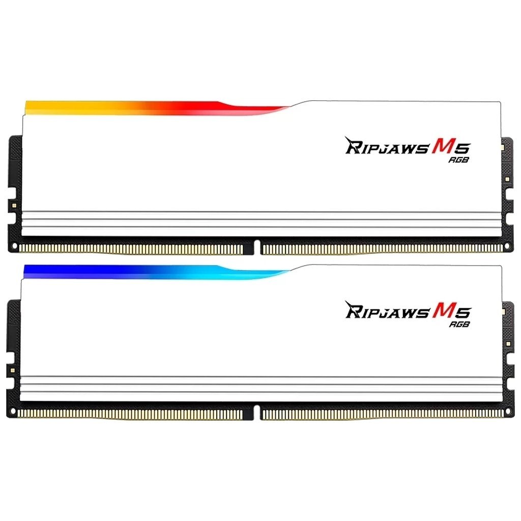 Модуль памяти для компьютера DDR5 32GB (2x16GB) 6000 MHz Ripjaws M5 RGB Matte White G.Skill (F5-6000J3040F16GX2-RM5RW)