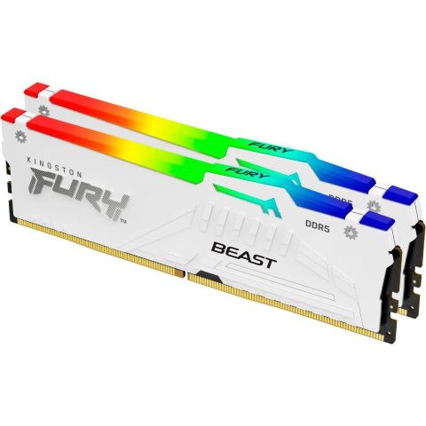 Модуль памяти для компьютера DDR5 64GB (2x32GB) 5600 MHz Beast White RGB Kingston Fury (ex.HyperX) (KF556C36BWEAK2-64) - Модули памяти для компьютера - Модули памяти для компьютера