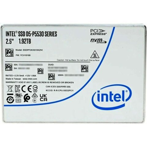 Накопитель SSD U.2 2.5" 1.92TB D5-P5530 15mm INTEL (SSDPF2KX019XZN1) - Нулевой остаток (Feed) - Нулевой остаток (Feed)