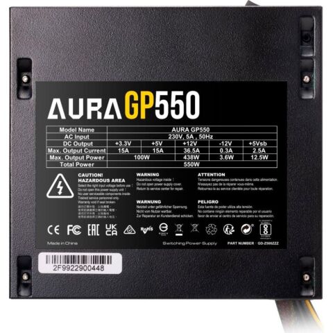 Блок питания Gamdias 550W AURA GP550 (4712960136984) - Нулевой остаток (Feed)  - Нулевой остаток (Feed) 