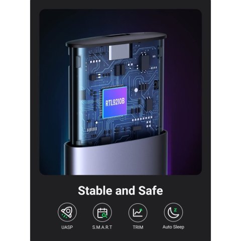 Карман внешний Ugreen SSD M.2 (NVME) M-KEY UGREEN 3.2 GEN2 CM400 gray (90264) - Нулевой остаток (Feed)  - Нулевой остаток (Feed) 