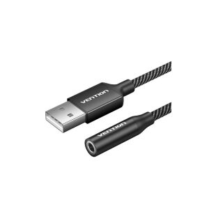 Звуковая плата Vention USB AM to 3.5mm F 0.25m (4pin) 96kHz/24bit DSP noise reduction (CVEBC)