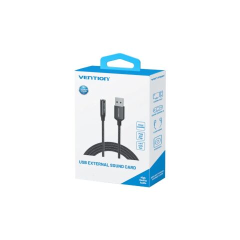 Звуковая плата Vention USB AM to 3.5mm F 0.25m (4pin) 96kHz/24bit DSP noise reduction (CVEBC) - Звуковые платы  - Звуковые платы 