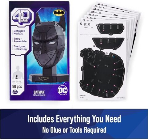 Пазл 4D Build DC Batman Puzzle Model Kit 3D картон Бетмен 90 шт. - -