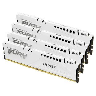 Модуль памяти для компьютера DDR5 128GB (4x32GB) 5600 MHz FURY Beast White Kingston Fury (ex.HyperX) (KF556C40BWK4-128)
