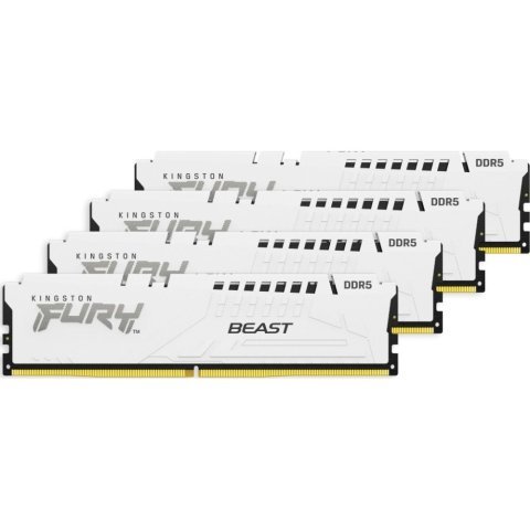 Модуль памяти для компьютера DDR5 128GB (4x32GB) 5600 MHz FURY Beast White Kingston Fury (ex.HyperX) (KF556C40BWK4-128) - Нулевой остаток (Feed)  - Нулевой остаток (Feed) 