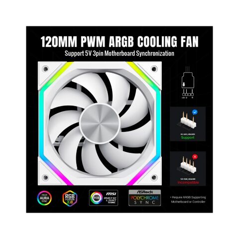 Кулер для корпуса Gamemax FN12A-N2-W - Нулевой остаток (Feed)  - Нулевой остаток (Feed) 