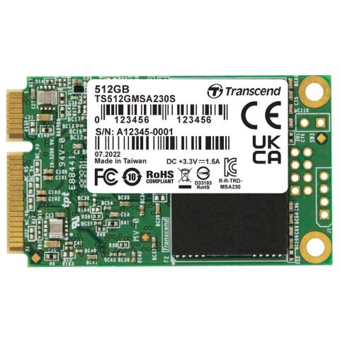 Накопитель SSD mSATA 512GB Transcend (TS512GMSA230S) - Внутренние SSD  - Внутренние SSD 