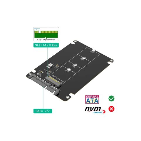 Конвертор Dynamode 2.5'' SATA to M.2 (NGFF) SSD 22*30mm, 22*42mm, 22*60mm, 22*80mm (S103-1N-P) - Нулевой остаток (Feed)  - Нулевой остаток (Feed) 