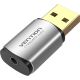 Звуковая плата Vention Audio USB 1х3,5mm jack 4pin Metal (OMTP-CTIA) (CDLH0) - Звуковые платы  - Звуковые платы 
