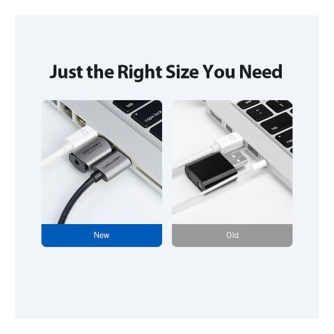 Звуковая плата Vention Audio USB 1х3,5mm jack 4pin Metal (OMTP-CTIA) (CDLH0) - Звуковые платы  - Звуковые платы 
