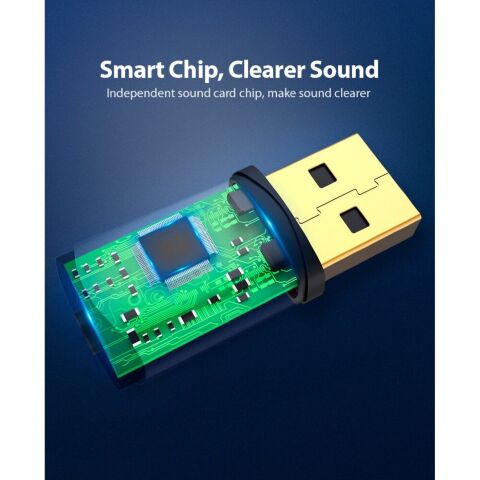 Звуковая плата Vention Audio USB 1х3,5mm jack 4pin Metal (OMTP-CTIA) (CDLH0) - Звуковые платы  - Звуковые платы 