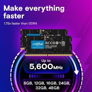 Модуль памяти для ноутбука SoDIMM DDR5 32GB 5600 MHz Micron (CT32G56C46S5T)