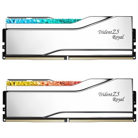 Модуль памяти для компьютера DDR5 32GB (2x16GB) 7200 MHz Trident Z5 Royal Silver G.Skill (F5-7200J3445G16GX2-TR5S) - Нулевой остаток (Feed)  - Нулевой остаток (Feed)
