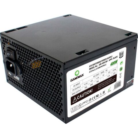 Блок питания Gamemax GM-400-80+APFC Black - Нулевой остаток (Feed) - Нулевой остаток (Feed)