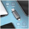 Считыватель флеш-карт AXAGON USB-C + USB-A to SD/microSD 5Gbps gray (CRE-DAC)