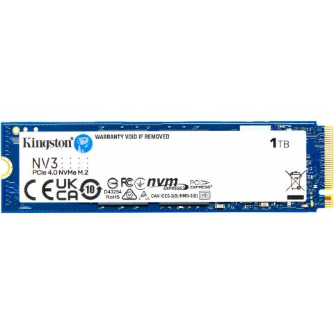 Накопитель SSD M.2 2280 1TB Kingston (SNV3S/1000GBK) - Внутренние SSD  - Внутренние SSD 