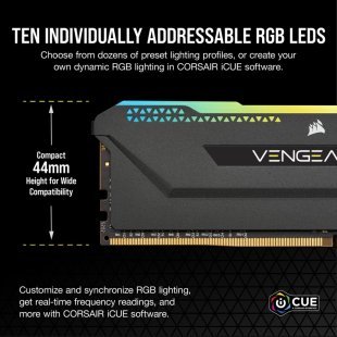 Модуль памяти для компьютера DDR4 32GB (2x16GB) 3600 MHz Vengeance RGB PRO SL Black Corsair (CMH32GX4M2D3600C18)
