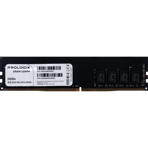 Модуль памяти для компьютера DDR4 8GB 3200 MHz Prologix (PRO8GB3200D4) - Модули памяти для компьютера  - Модули памяти для компьютера 