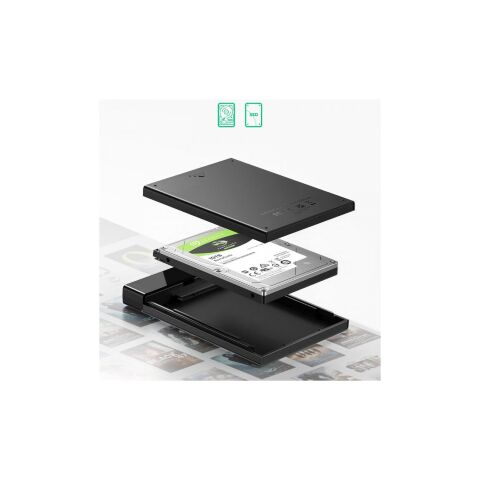 Карман внешний Ugreen USB 3.1 to 2.5" HDD/SSD US221 black (50743) - Нулевой остаток (Feed)  - Нулевой остаток (Feed) 