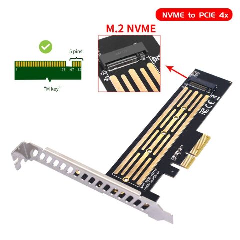 Контроллер Dynamode M.2 SSD NVMe M-Key to PCI-E 3.0 x4/ x8/ x16, full profile br (PCI-Ex4- M.2 M-key) - Контроллеры ExpressCard - Контроллеры ExpressCard