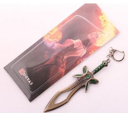 Брелок DOTA 2 Butterfly Sword Дота 2 меч металл цвет бронза 6 см. -   -
