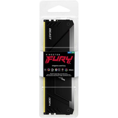 Модуль памяти для компьютера DDR4 8GB 3200 MHz Beast RGB Kingston Fury (ex.HyperX) (KF432C16BB2A/8WP) - Нулевой остаток (Feed)  - Нулевой остаток (Feed) 