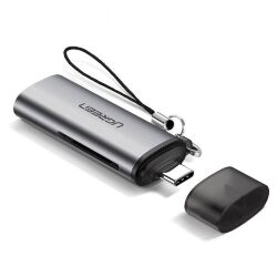 Считыватель флеш-карт UGREEN USB Type-C 3.1 to TF/SD CM184 Gray (50704)