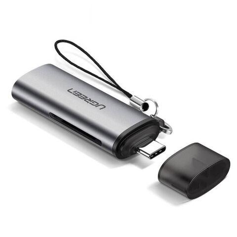 Считыватель флеш-карт UGREEN USB Type-C 3.1 to TF/SD CM184 Gray (50704) - Нулевой остаток (Feed)  - Нулевой остаток (Feed) 