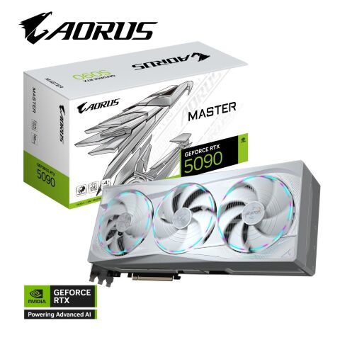 Видеокарта GIGABYTE GeForce RTX5090 32GB AORUS MASTER ICE (GV-N5090AORUSM ICE-32GD) - Видеокарты  - Видеокарты 