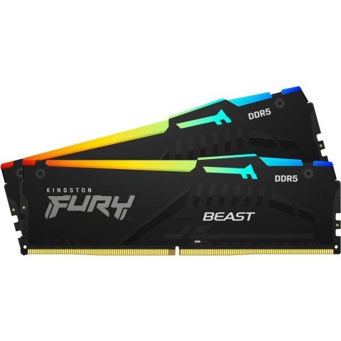 Модуль памяти для компьютера DDR5 64GB (2x32GB) 6000 MHz Beast RGB Kingston Fury (ex.HyperX) (KF560C30BBAK2-64) - Нулевой остаток (Feed)  - Нулевой остаток (Feed) 