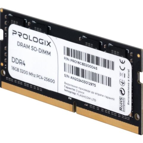 Модуль памяти для ноутбука SoDIMM DDR4 8GB 3200 MHz Prologix (PRO8GB3200D4S) - Нулевой остаток (Feed)  - Нулевой остаток (Feed) 
