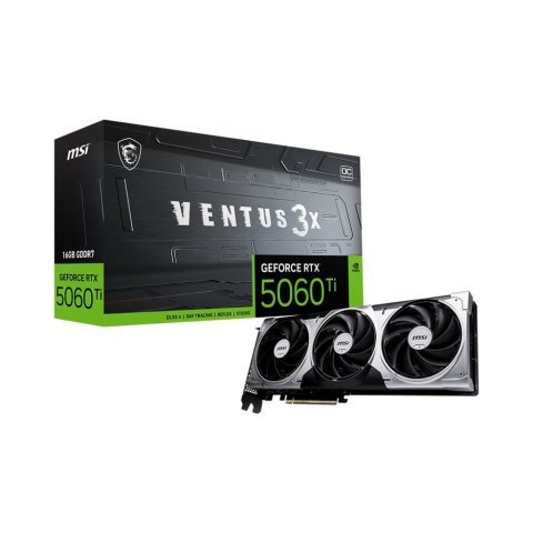 Видеокарта MSI GeForce RTX5060Ti 16Gb VENTUS 3X OC (RTX 5060 Ti 16G VENTUS 3X OC) - Нулевой остаток (Feed)  - Нулевой остаток (Feed) 