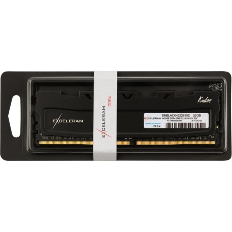 Модуль памяти для компьютера DDR4 32GB 2666 MHz Black Kudos eXceleram (EKBLACK4322619C) - Нулевой остаток (Feed)  - Нулевой остаток (Feed) 