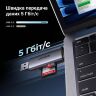 Считыватель флеш-карт Ugreen USB-C + USB to TF/SD 3.0 CM185 gray (50706)