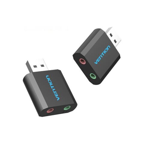 Звуковая плата Vention Audio USB 2х3,5mm jack Metal (VAB-S17-B) - Звуковые платы  - Звуковые платы 