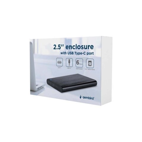 Карман внешний Gembird 2.5" USB3.1 alum black (EE2-U3S-6) - Нулевой остаток (Feed) - Нулевой остаток (Feed)