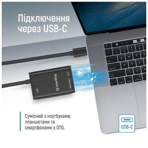 Считыватель флеш-карт ColorWay USB-C to USB 3.0/SD/MicroSD (CW-CR-02) - Нулевой остаток (Feed)  - Нулевой остаток (Feed) 