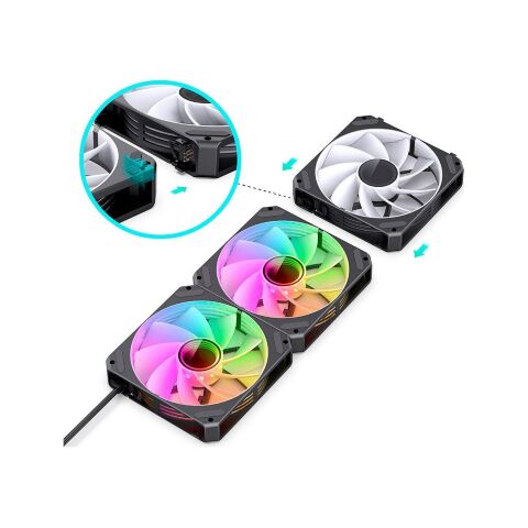 Кулер для корпуса JONSBO ZG-120BR Black - Нулевой остаток (Feed) - Нулевой остаток (Feed)