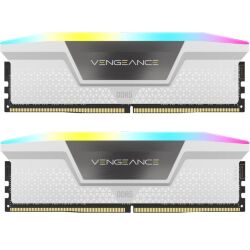 Модуль памяти для компьютера DDR5 64GB (2x32GB) 6000 MHz Vengeance RGB White Corsair (CMH64GX5M2B6000Z30W)