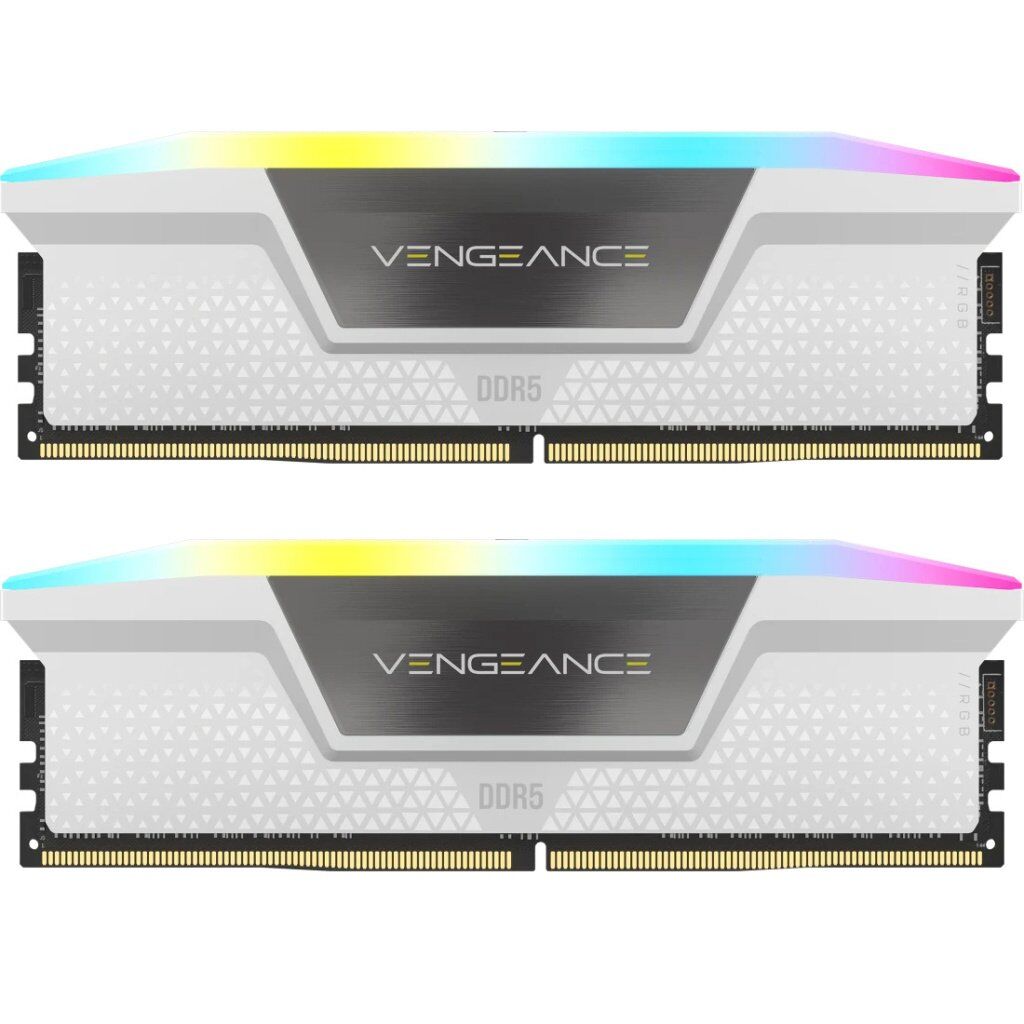 Модуль памяти для компьютера DDR5 64GB (2x32GB) 6000 MHz Vengeance RGB White Corsair (CMH64GX5M2B6000Z30W)