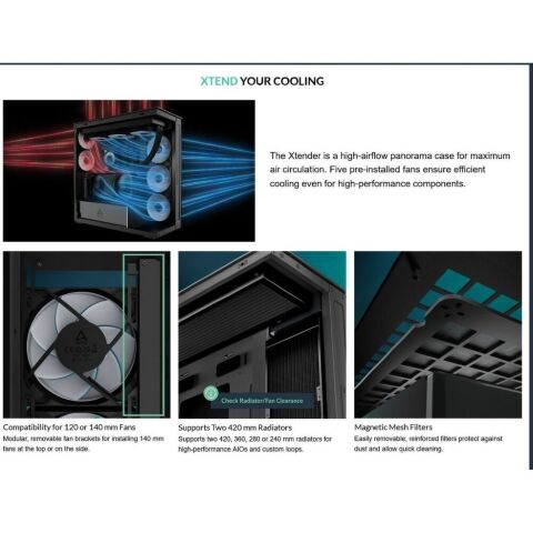 Корпус для ПК Arctic XTENDERVG B (ACPCC00016A) - Нулевой остаток (Feed)  - Нулевой остаток (Feed) 